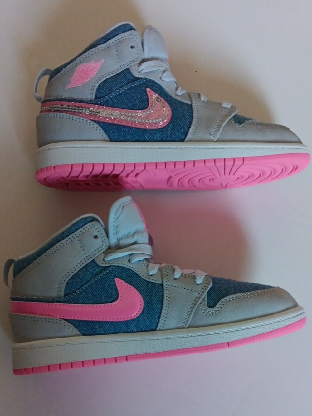 Nike Kids Blue, Grey and Pink Air Jordan  Sneakers